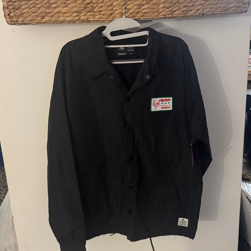 NEW Rare Emerica Black Darkness Jacket Sriracha hot sauce collab size Medium